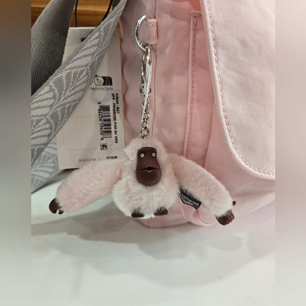 Kipling Bag Crossbody Shoulder Light Pink Monkey Keychain, NEW BAY - Picture 4 of 17
